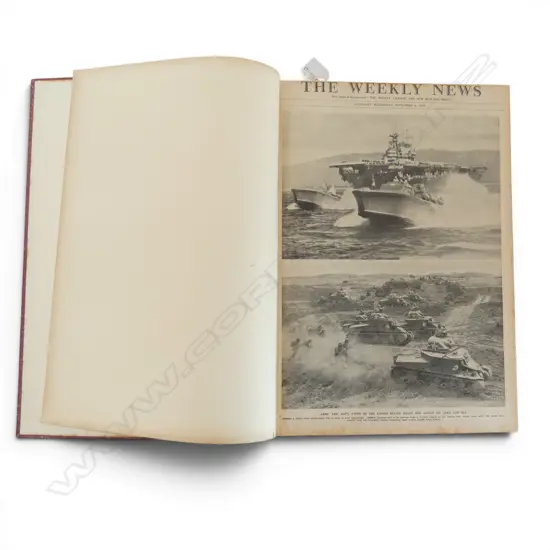 BOUND VOL AUCKLAND WEEKLY NEWS PHOTO SECTIONS SEPT 1942-SEPT1943, WWII coverage