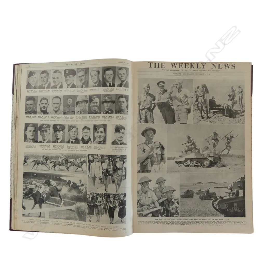 BOUND VOL 'WAR PICTORIALS' AUCKLAND WEEKLY NEWS PHOTO SECTIONS 1941-42, WWII photos Image 1++