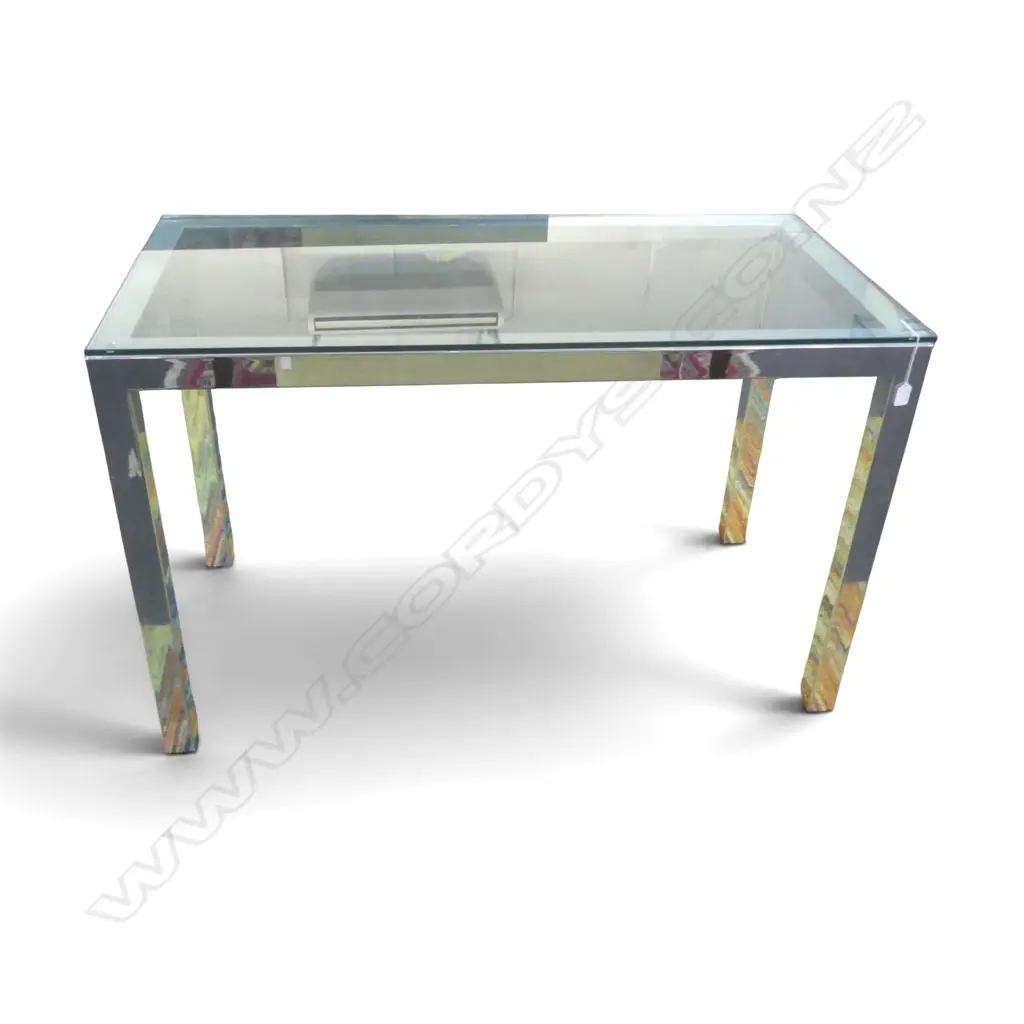 CONTEMPORARY GLASS TOP TABLE 1200x600x750mm Image 1++