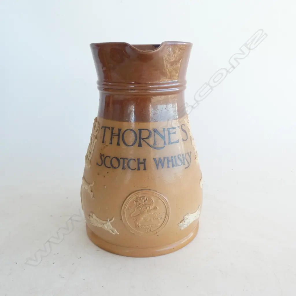 2 JUGS; COPPER H.380mm, DOULTON LAMBETH STONEWARE H.190mm Image 1++