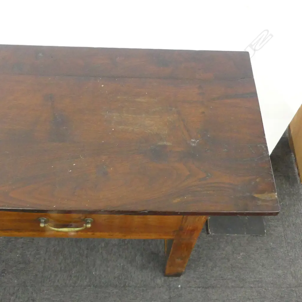 RUSTIC OAK HALL / CONSOLE TABLE w. PLANK TOP & STRETCHER BASE 2000x500x800mm Image 1++