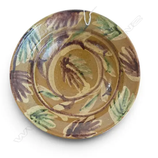 GLAZED TERRACOTTA BOWL, Dia.270mm, firing cracks