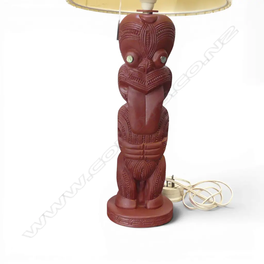 MID-CENTURY MAORI STYLE SIDE LAMP [WORKING] Image 1++