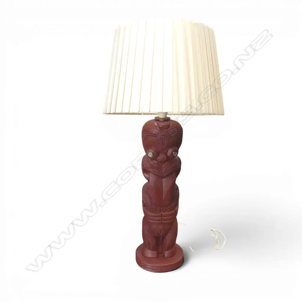 MID-CENTURY MAORI STYLE SIDE LAMP [WORKING] Image 1++