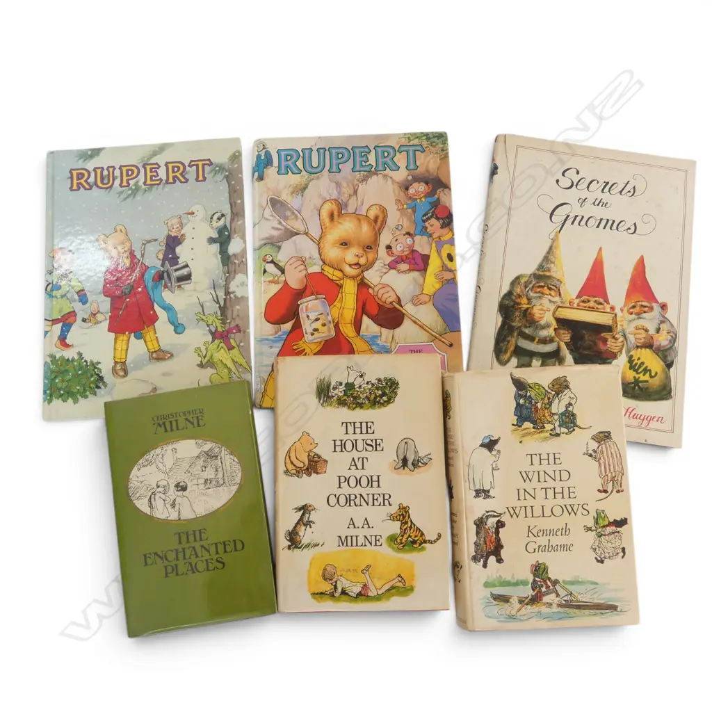 6 CHILDREN’S BOOKS – RUPERT, GNOMES, A.A. MILNE, WIND IN WILLOWS Image 1++