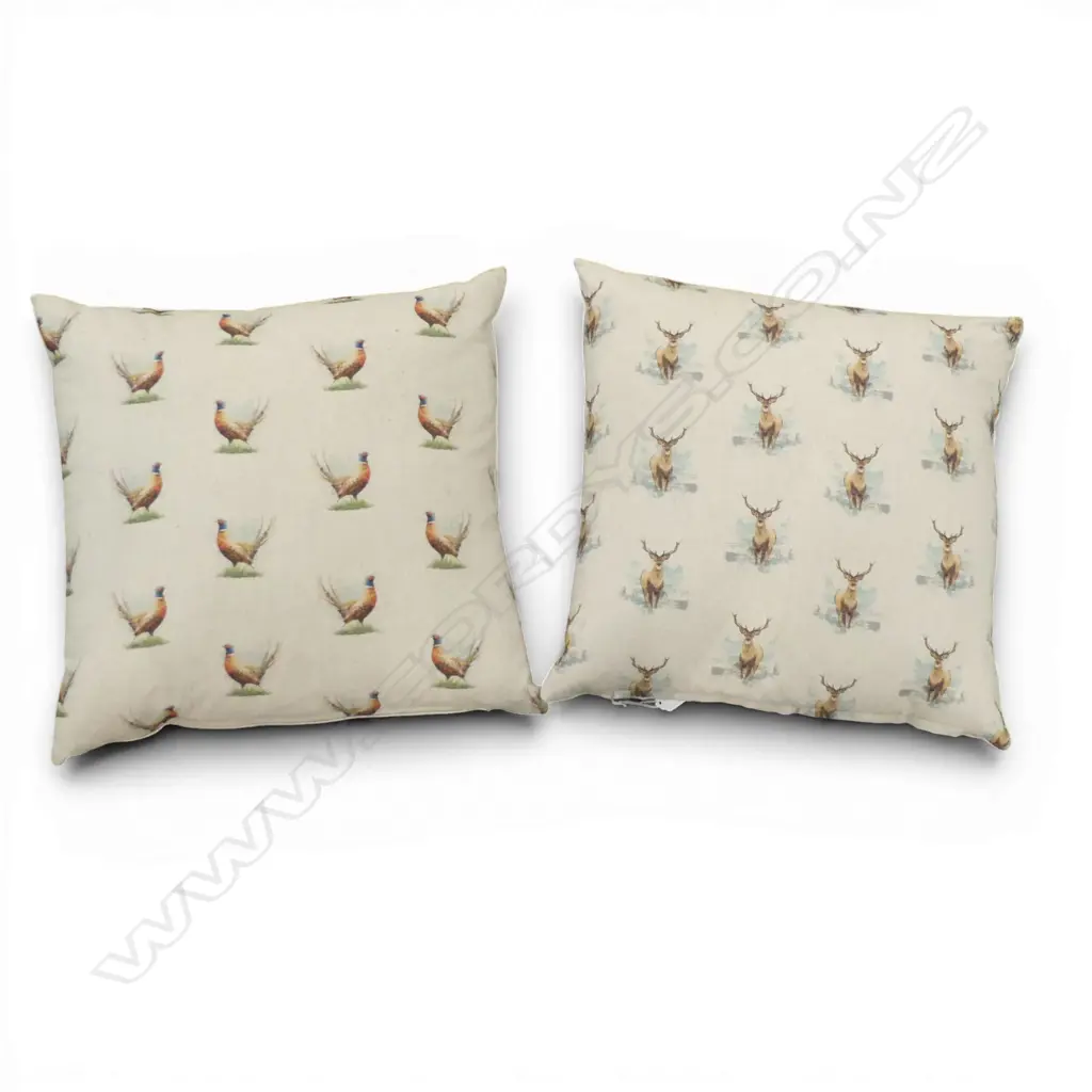 PR UPHOLSTERED FEATHER CUSHIONS pheasant & stag   Image 1++
