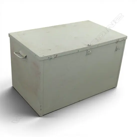 GREY PAINTED METAL CHEST 780x480x470mm