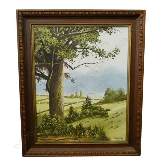 S. WILSON, RURAL LANDSCAPE, OIL ON BOARD 490x395mm