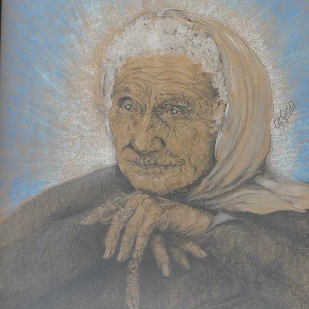 PASTEL PORTRAIT OF DAME WHINA COOPER 'LOOKING TO THE FUTURE', BY KARL SIM SIGNED AS GOLDIE, 620x480mm Image 1++