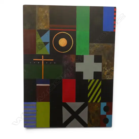 SUE WAUGH 'WE ALL LIVE HERE' MIXED MEDIA ON CANVAS 610x455mm