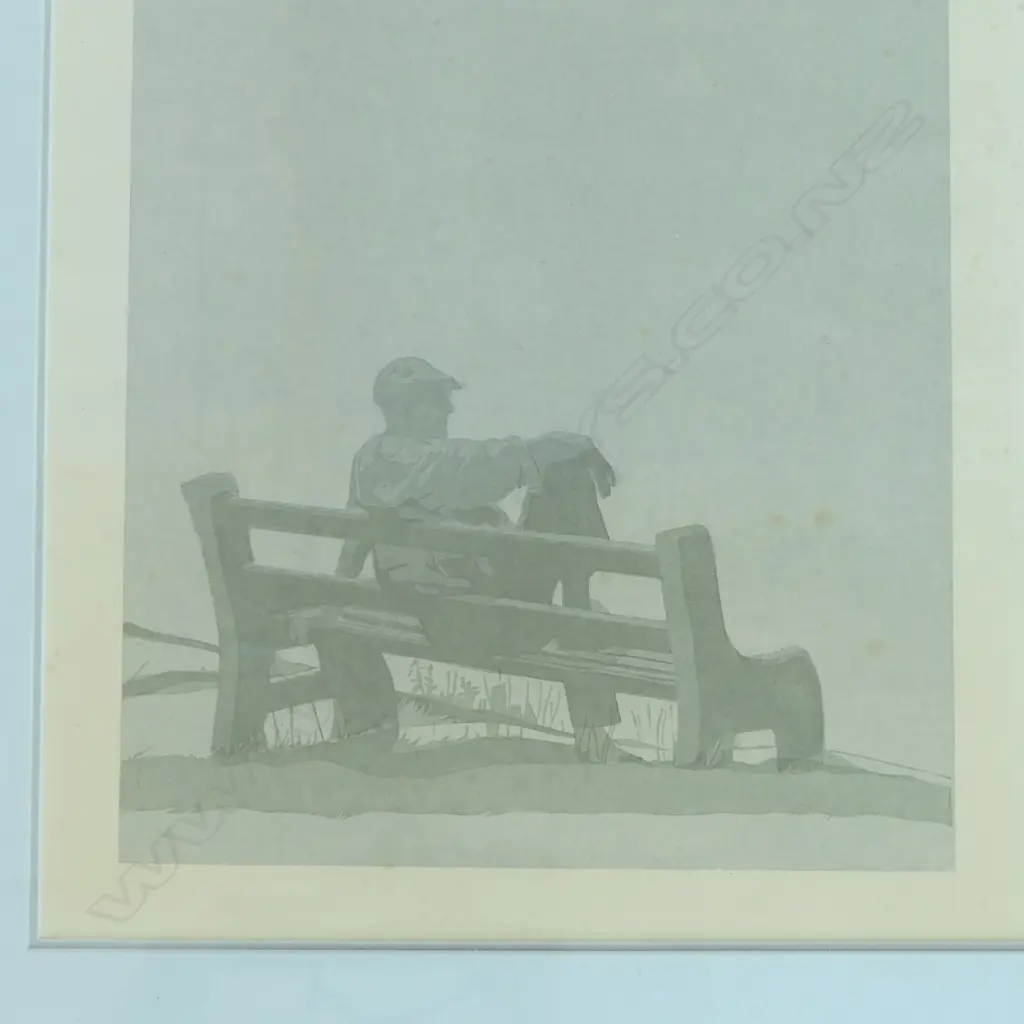 LIMITED EDITION PRINT SERAGRAPHY MAN IN FOG BY REBECCA DAWSON H410 W340MM Image 1++