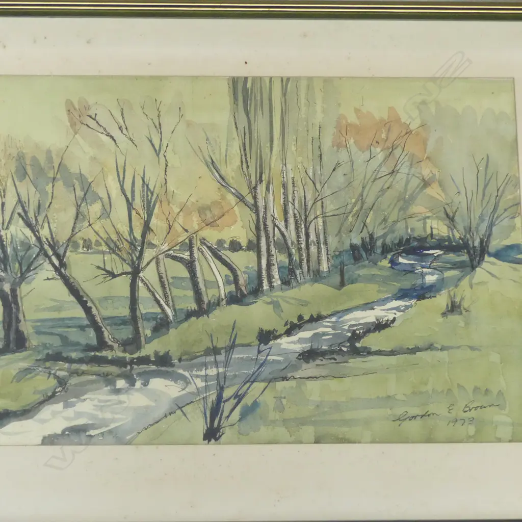 GORDON E. BROWN, UNTITLED STEAM, 1973, WATERCOLOUR, 350x520mm Image 1++