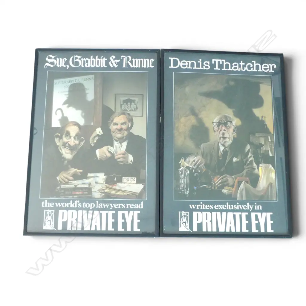 2 SPITTING IMAGE FRAMED POSTERS 750x500mm Image 1++
