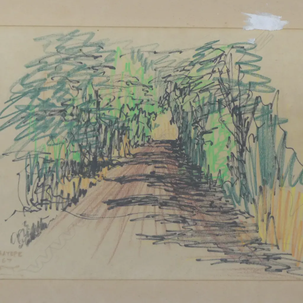 IAN CALOER, BUSH TRACK No. 1, PASTEL ON PAPER, 200x260mm Image 1++
