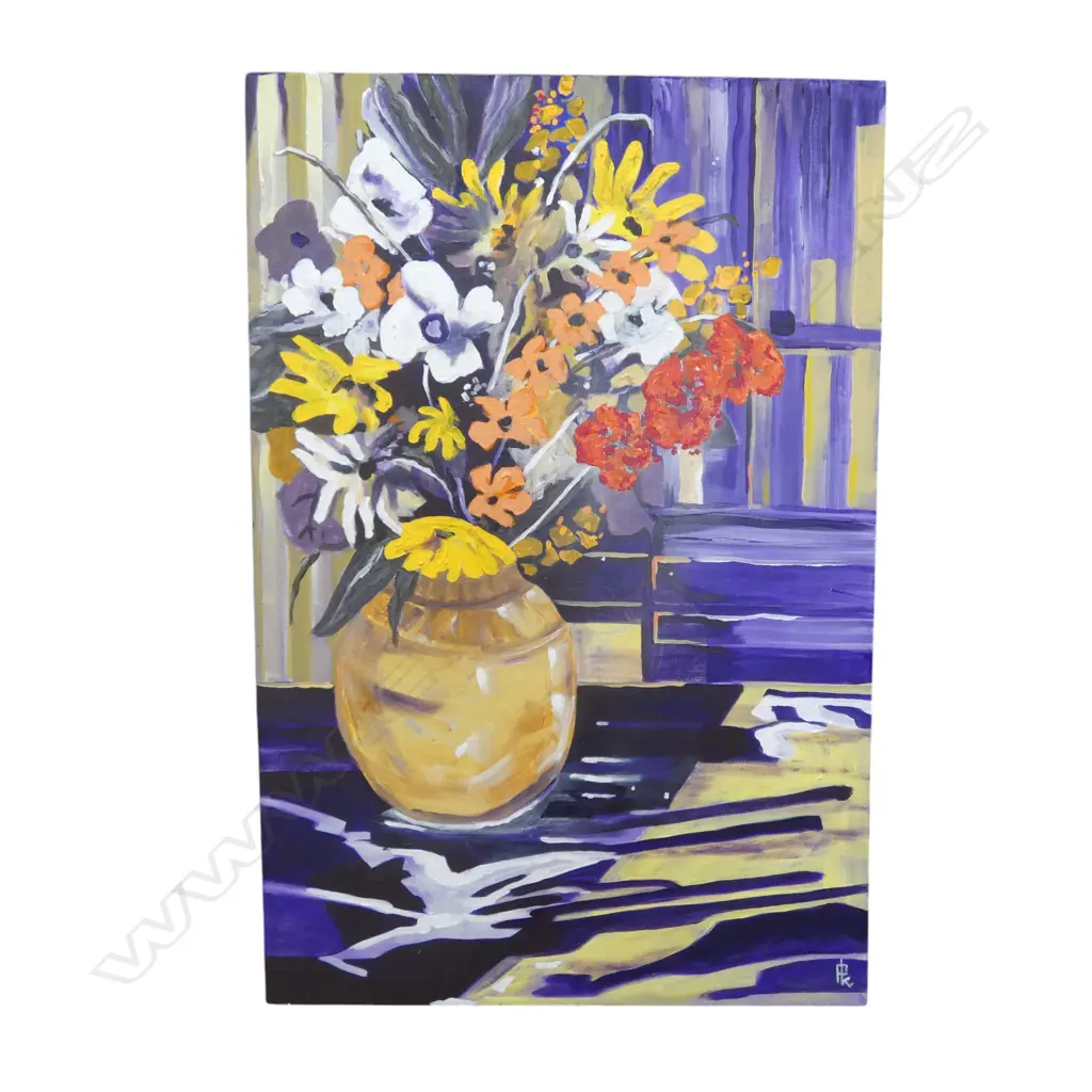 KERRY SWITZER, 'MOD FLORALS', ACRYLIC ON CANVAS, 770 X 510mm Image 1++