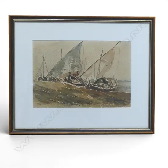 ARTIST UNKNOWN, BOATS, WATERCOLOUR, 175x260mm