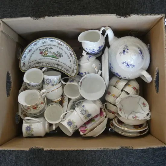 ASST. FANCY CHINA; SPODE, ROYAL ALBERT ROSE PATTERNS, PARAGON etc
