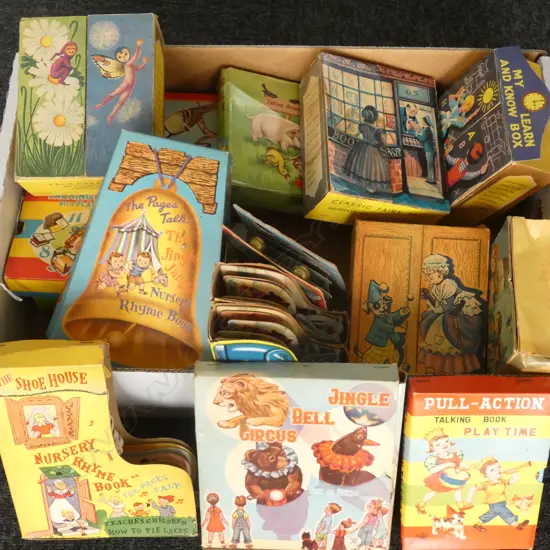 ASST. VINTAGE NOVELTY INTERACTIVE CHILDREN'S BOOKS, INCLDS TINY BOOK SERIES, SHOE BUDDIES