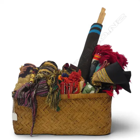 ASST. ETHNIC TEXTILES IN MOSES BASKET