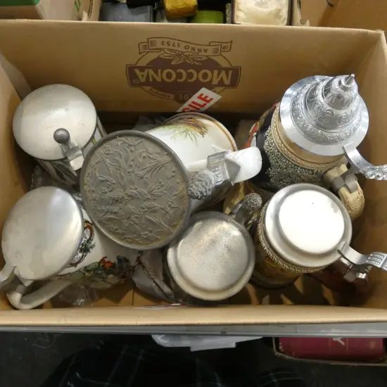 6 LIDDED BEER STEINS H260MM TALLEST