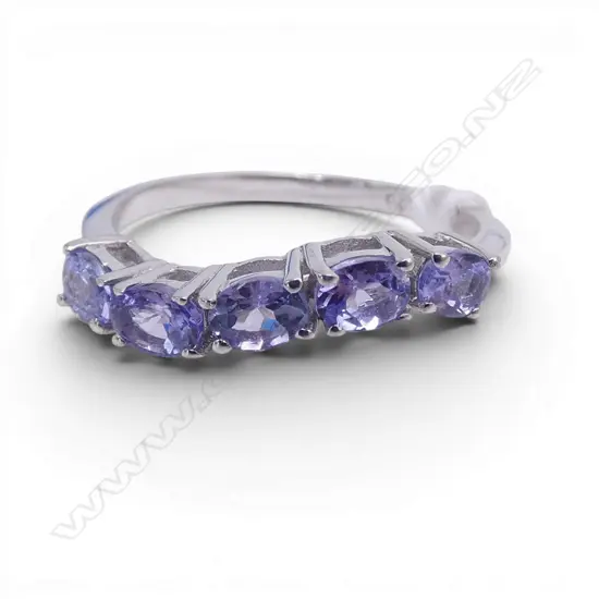SILVER TANZANITE RING SIZE N1/2