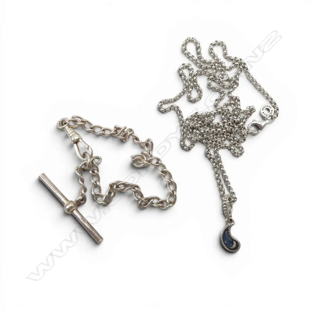SILVER PANDORA NECKLACE with 'DREAM BIG' PENDANT + SILVER FOB style BRACELET. 18gms Image 1++