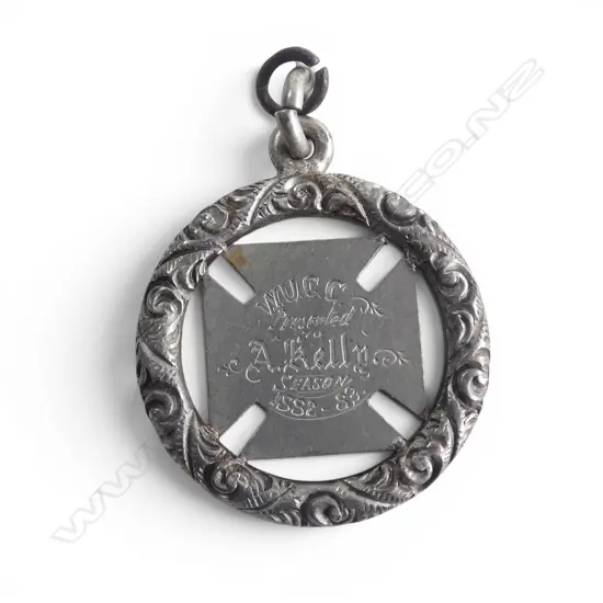 SILVER  'FOR SERVICES RENDERED' MEDAL AWARDED TO A. KELLY 1882-83 17gms
