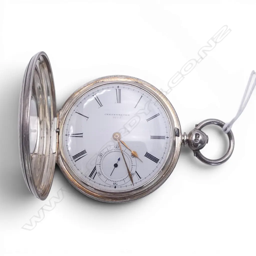 Chester 1860 'Chronometer' silver half hunter pocket watch by P. Norris of Liverpool. Chester 1860 Image 1++
