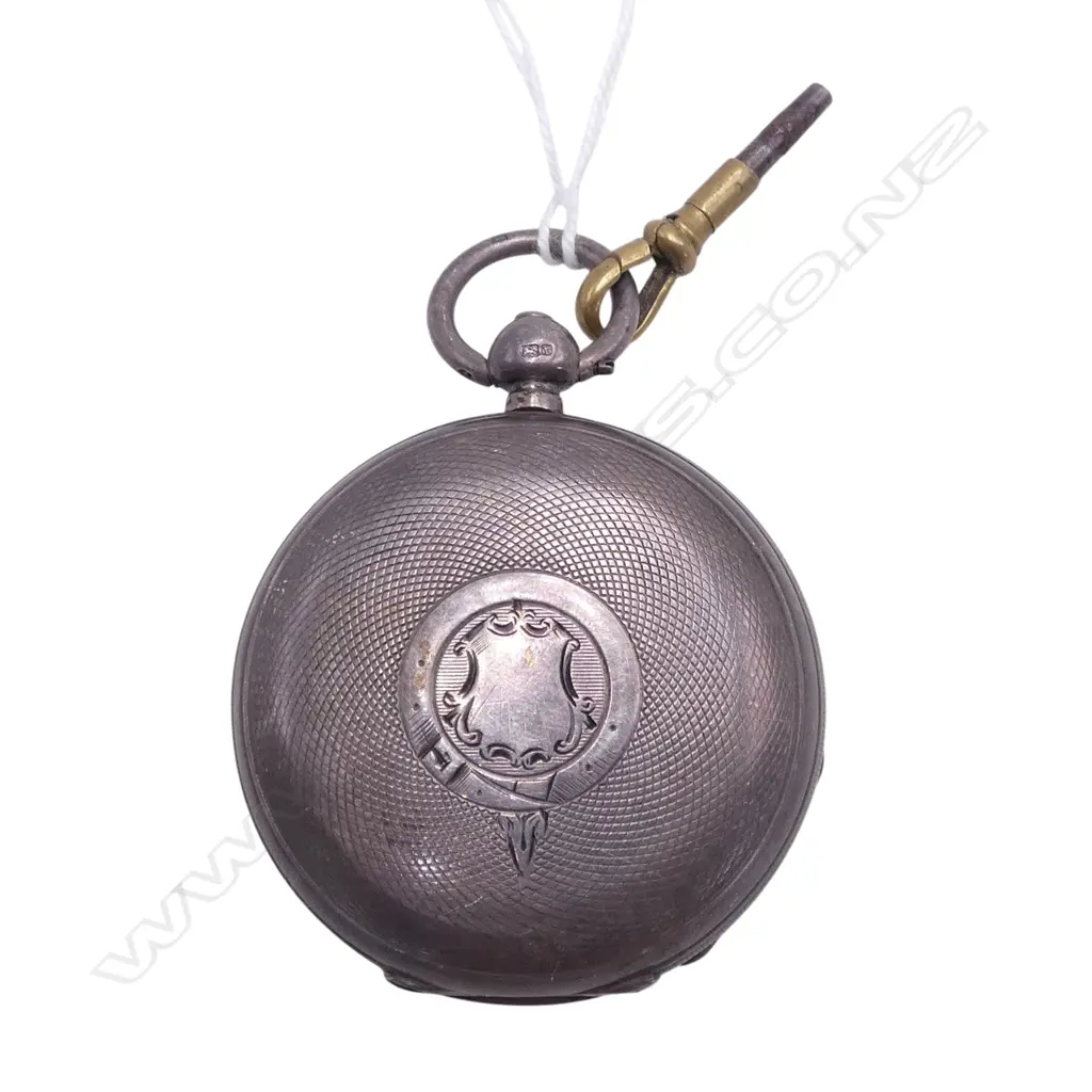 Victorian GENT'S SILVER HUNTER POCKET WATCH Birmingham 1880 with key - running Image 1++