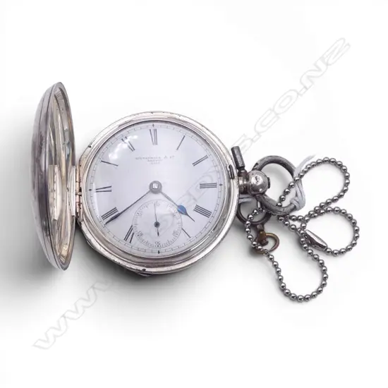 Kilpatrick & Co. London fusee silver half hunter pocket watch. Birmingham 1889. Running w key 