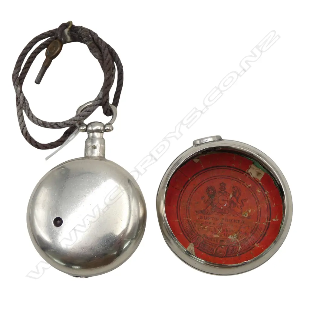 London 1828 SILVER PAIR CASED FUSEE VERGE POCKET WATCH hair cracks to dial Image 1++