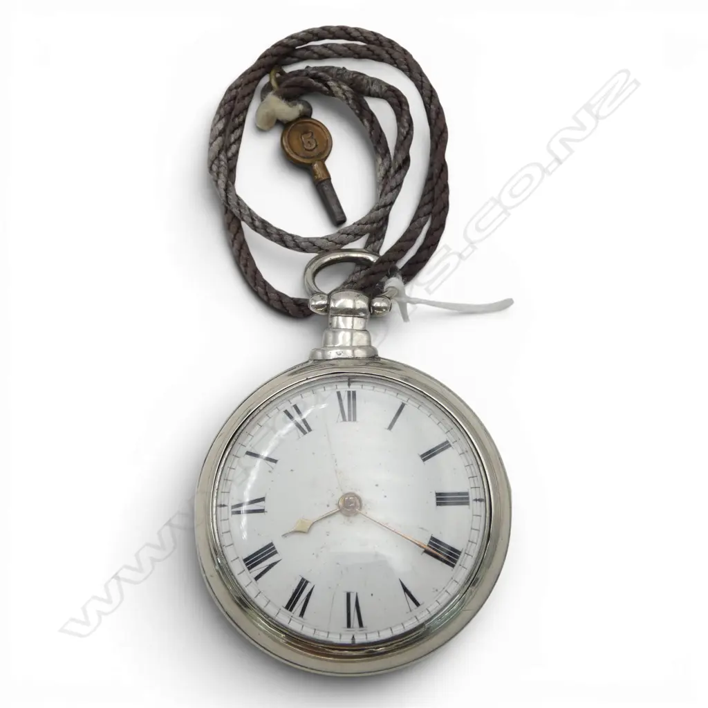 London 1828 SILVER PAIR CASED FUSEE VERGE POCKET WATCH hair cracks to dial Image 1++
