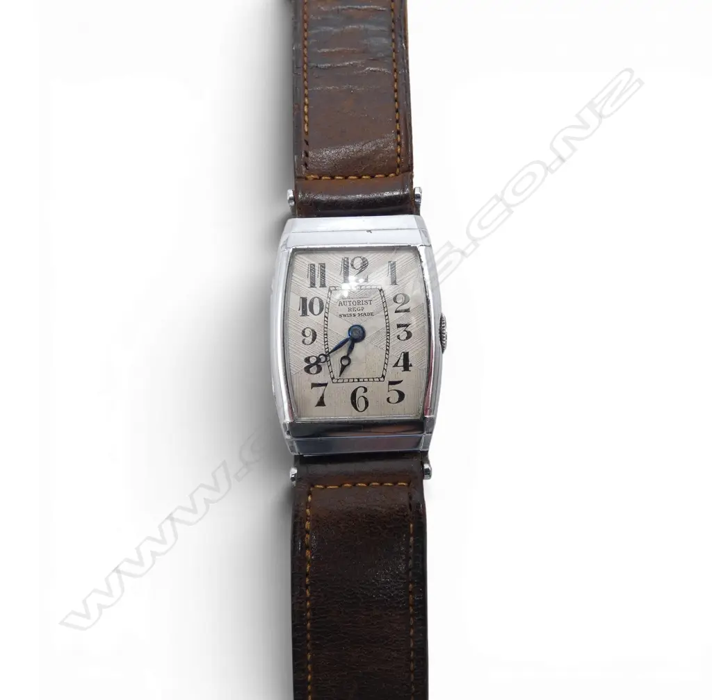 GENT'S ART DECO WRISTWATCH 'AUTORIST' special recessed winder. Chrome case Image 1++