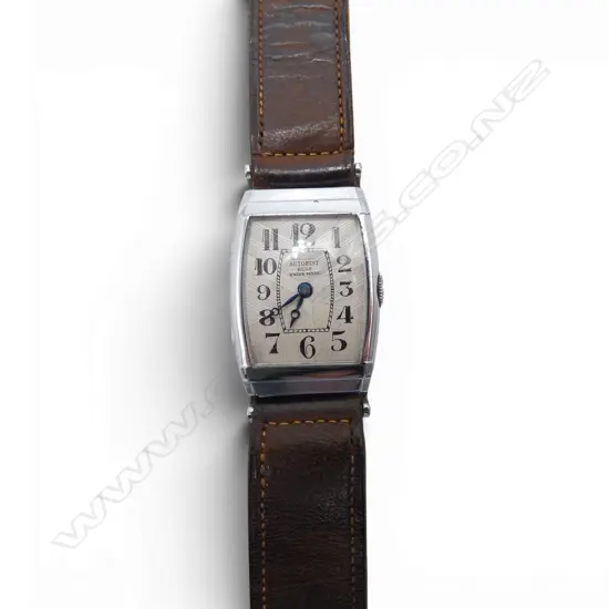 GENT'S ART DECO WRISTWATCH 'AUTORIST' special recessed winder. Chrome case