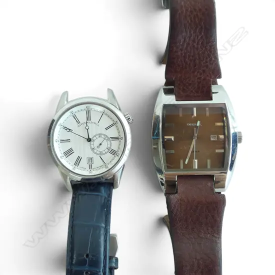 2 LARGE DRESS WATCHES straps faulted