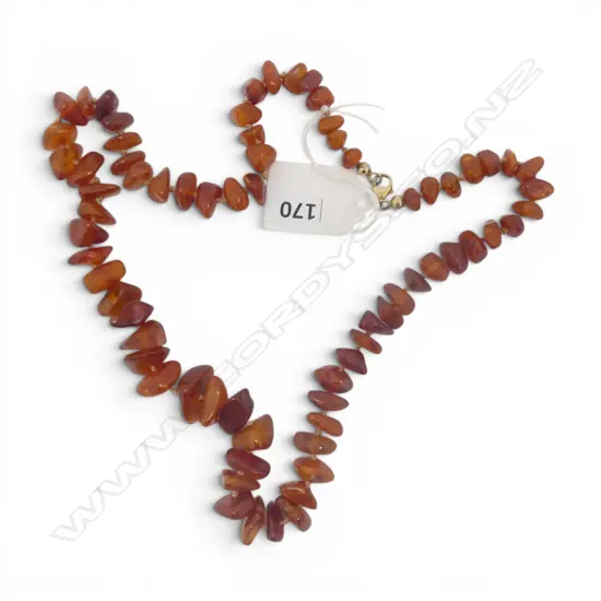 GRADUATING AMBER NUGGET NECKLACE 