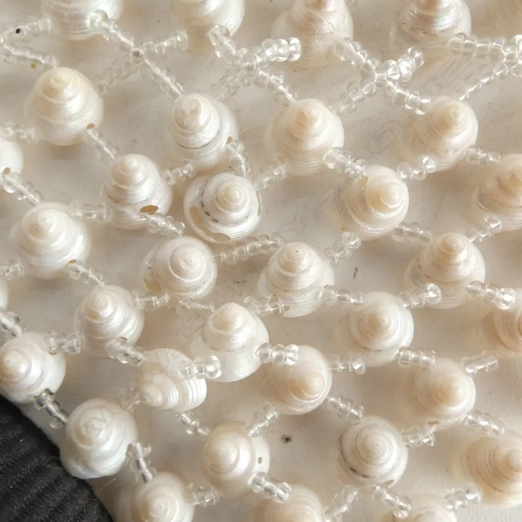 VINTAGE MULTI PEARL SHELL COLLAR laced with small beads Image 1++