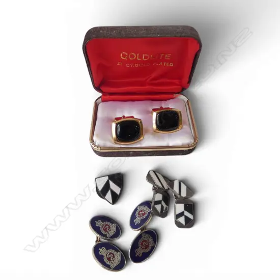 3 PRS CUFFLINKS (1 STG SILVER) + BADGE