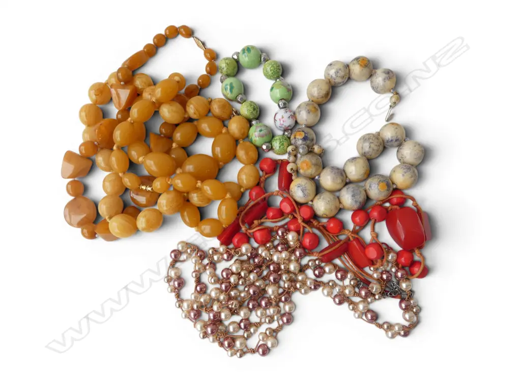 BOX OF  BEAD NECKLACES  Image 1++