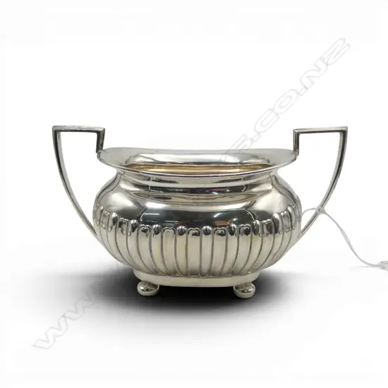 STG SILVER SUGAR BOWL, WALKER & HALL, 1898 294gms