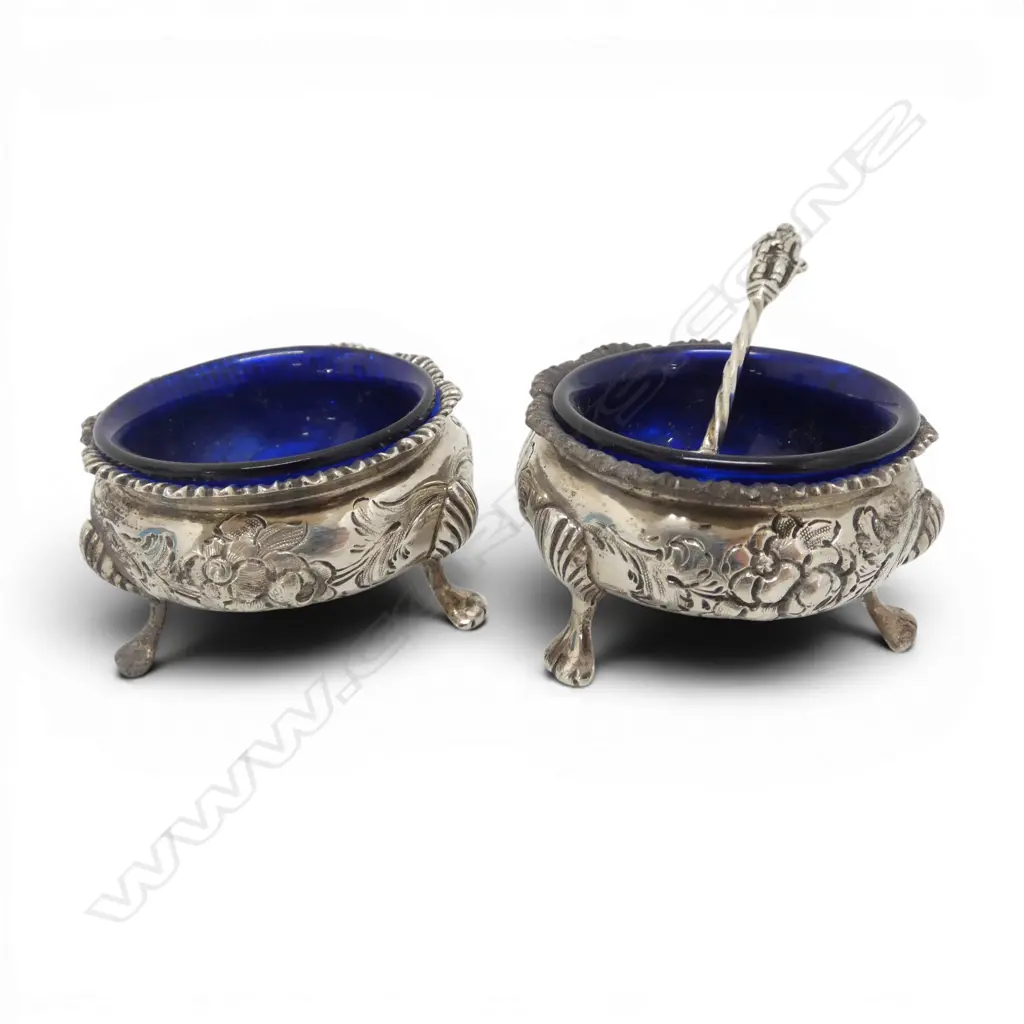 PR STG SILVER SALTS, LONDON 1892 + SPOON 110gms Image 1++