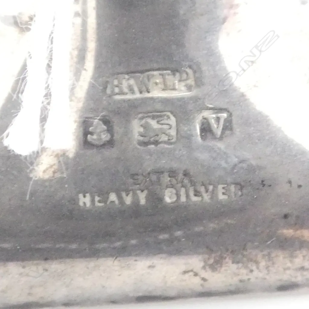 2 STG SILVER VASES MARKED 'EXTRA HEAVY SILVER' B'HAM 1920 H.220, 175mm WEIGHTED Image 1++