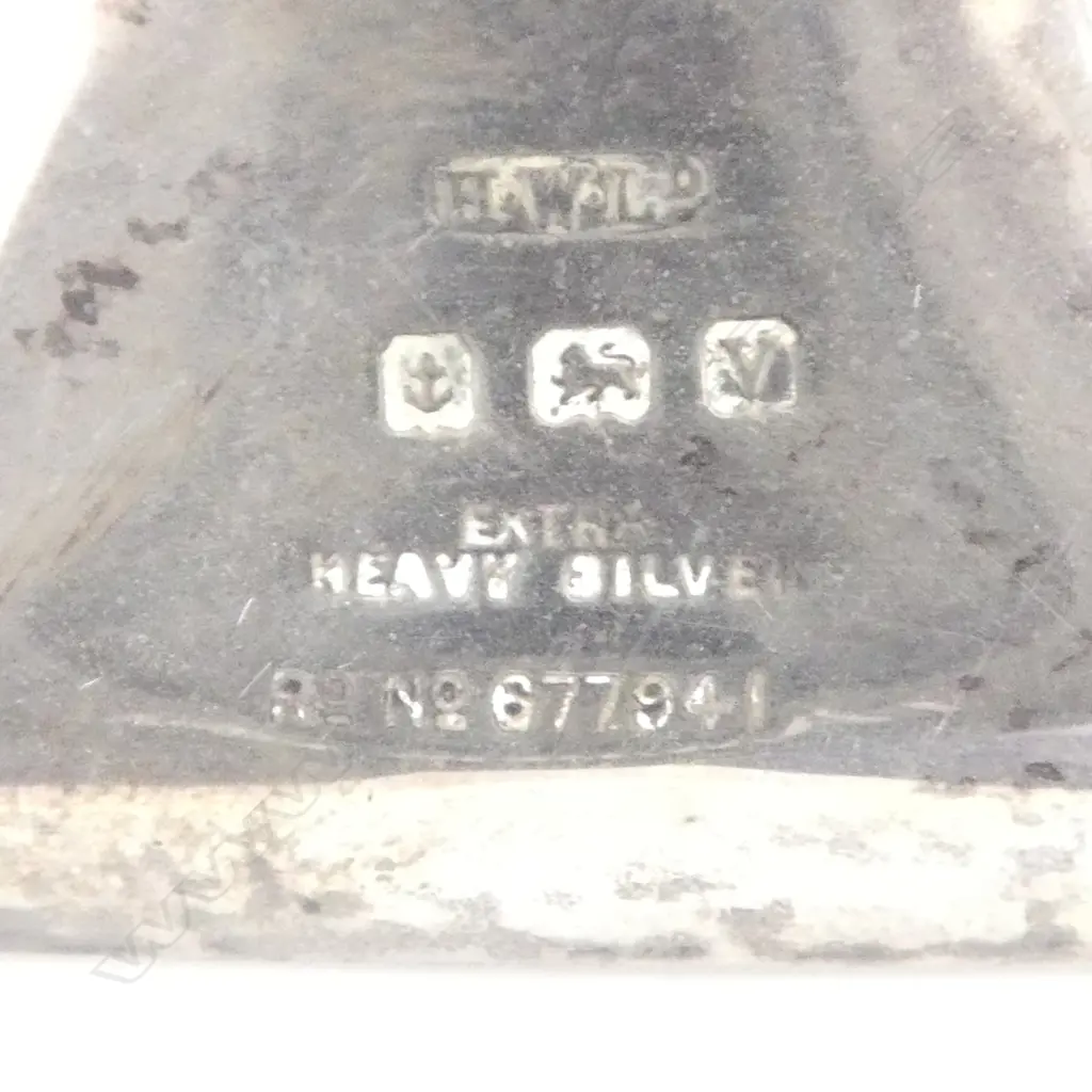 2 STG SILVER VASES MARKED 'EXTRA HEAVY SILVER' B'HAM 1920 H.220, 175mm WEIGHTED Image 1++