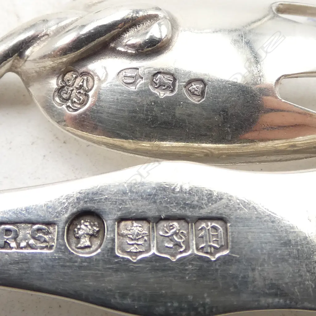 3 PCES STG SILVER; PR SPOONS GLASGOW 1859/60 + FORKED SPOON L.200mm 71gms  Image 1++