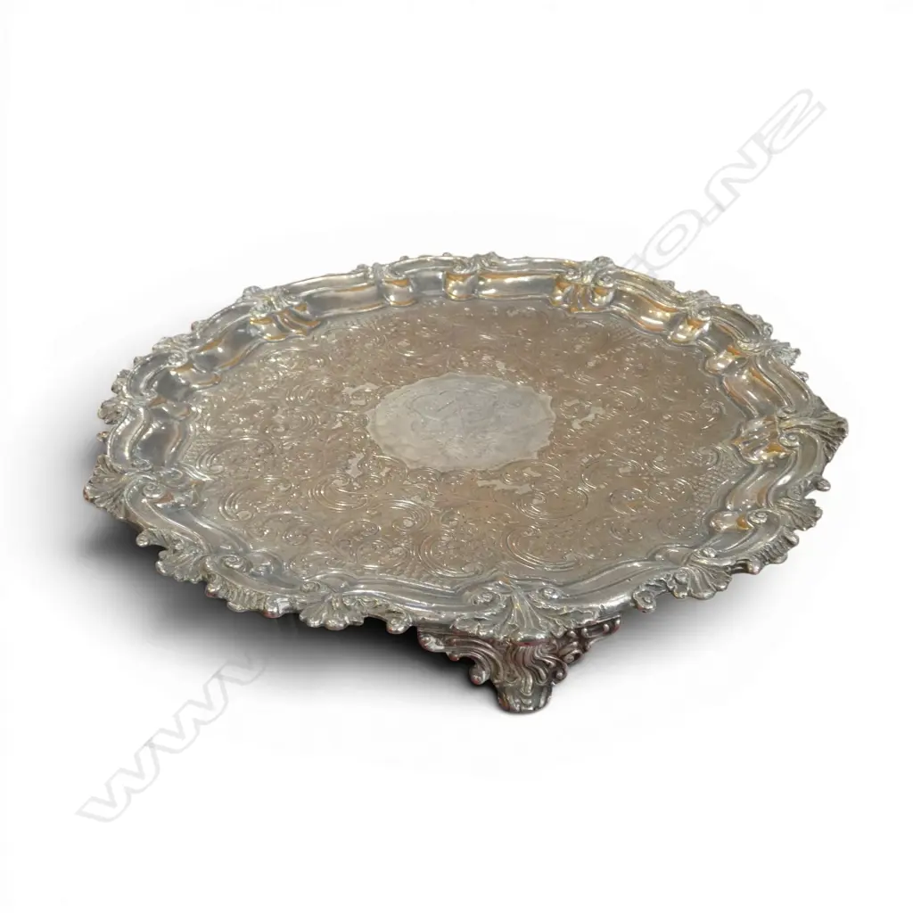 SILVER PLATED SALVER W.255mm Image 1++