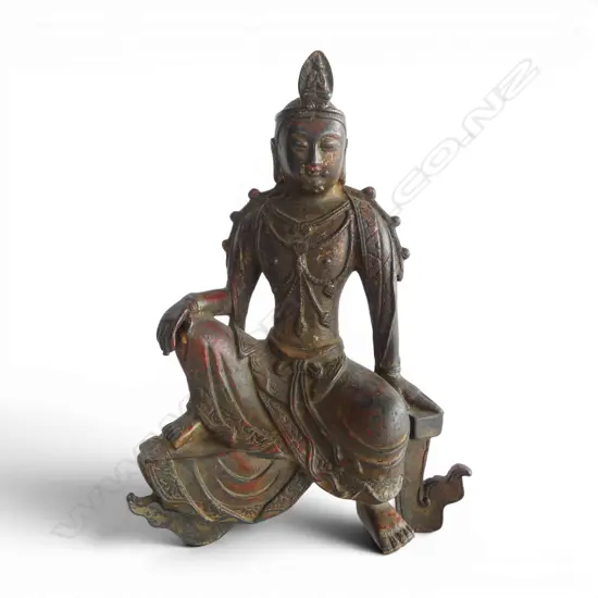 ORIENTAL GILT METAL FIGURE H.225mm