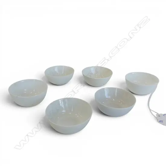6 FINE EGGSHELL PORCELAIN BOWLS Dia.50mm