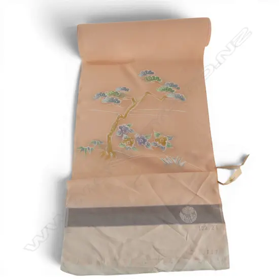 Unused 1980's NISHIJIN TEXTILE (Kyoto) JAPANESE SILK ROLL L.12M W.370mm. New old stock