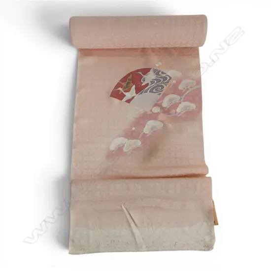 Unused 1980's NISHIJIN TEXTILE (Kyoto) JAPANESE SILK ROLL L.12M W.370mm. New old stock