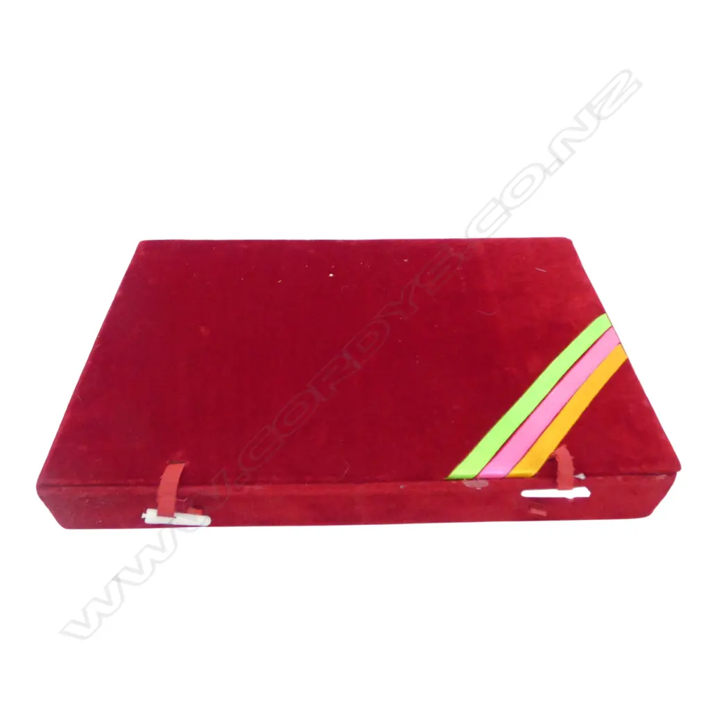MAH JONG SET IN RED VELVET BOX W.335mm Image 1++